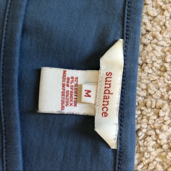 Sundance Three-Quarter Sleeved Rouched Indigo Top (M) - Picture 3 of 3